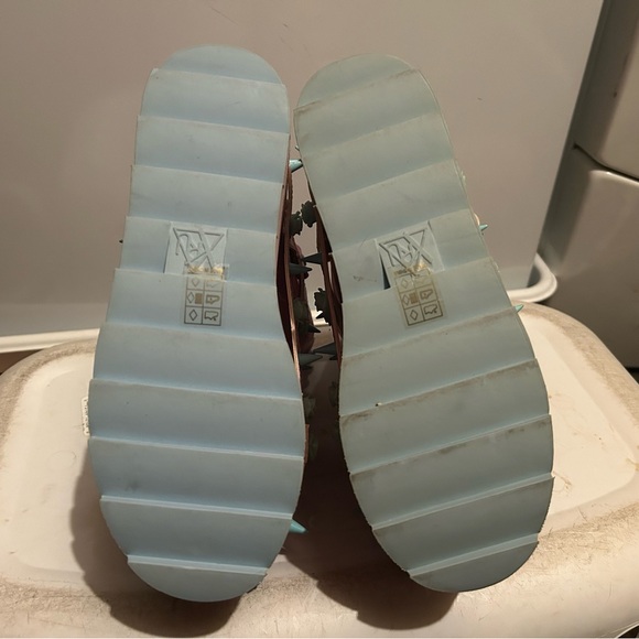 YRU Qozmo Bondage Rose Spike Platform Sneakers Pink and Blue - Picture 9 of 11